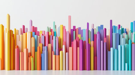 A colorful D bar chart illustrating global economic performance, with each bar representing a different country's GDP growth, set against a clean white background.の素材