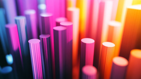 This vibrant abstract background features colorful vertical lines with soft lighting effects, creating a beautiful visual experience. Perfect for creative projects.の素材