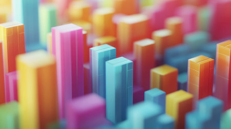 A close-up shot of a D bar chart illustrating sales growth over a quarter, with animated bars rising and detailed labels, capturing the essence of business performance and data visualization.の素材