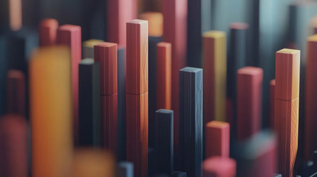 A close-up shot of a D bar chart illustrating sales growth over a quarter, with animated bars rising and detailed labels, capturing the essence of business performance and data visualization.の素材
