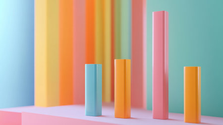 A close-up of a D bar chart with highlighted bars and data labels, set against a clean, minimalistic background to emphasize the key data points.の素材