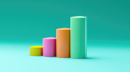 A detailed view of a D bar chart with a translucent effect, showing various data categories, paired with a professional-style background for emphasis.の素材