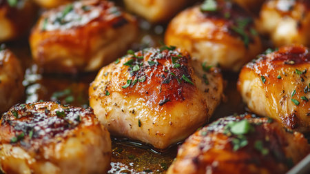 A close-up shot of roasted  on a baking sheet, with golden-brown caramelization and crispy edges, showcasing their delicious transformation through cooking.の素材