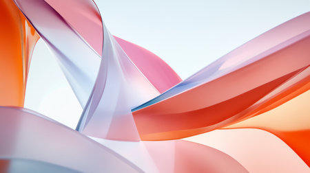 Vibrant abstract design featuring fluid shapes and soft curves in warm hues. This modern artwork captures movement and elegance, perfect for various creative projects.の素材