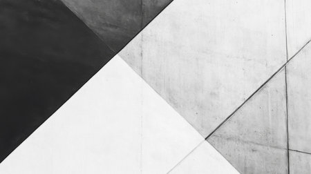 A striking abstract composition showcasing bold geometric patterns in monochrome. The interplay of light and shadow creates a modern and clean aesthetic.の素材