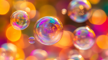 Close-up of air bubbles floating in clear water, with detailed reflections and light refractions, creating a mesmerizing underwater effect.の素材