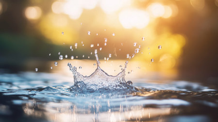 Detailed macro photography of air bubbles in water, with the bubbles glistening in the sunlight, creating beautiful reflections and refractions.の素材