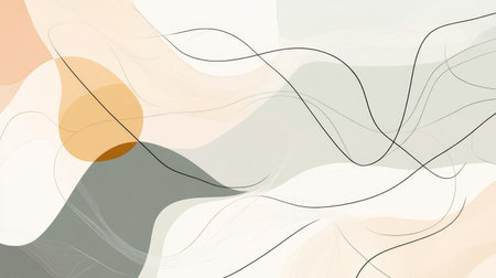 A serene abstract background with flowing lines and muted tones, evoking a sense of tranquility and elegance for a refined and stylish appearance.の素材