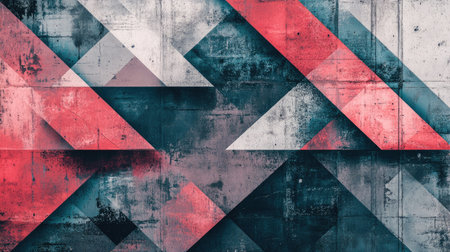 An intricate geometric abstract pattern with sharp angles and lines in contrasting colors, adding depth and a contemporary touch to any digital project.の素材