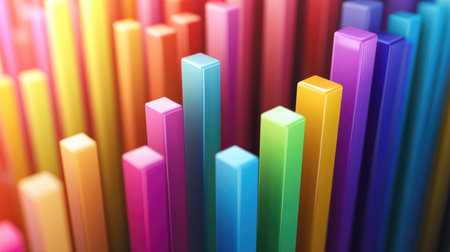 A multi-colored D bar graph depicting quarterly sales figures, with each bar labeled clearly, showcasing the performance of various product lines.の素材