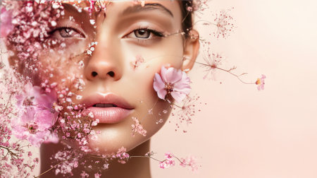 A captivating close-up of a womanの素材