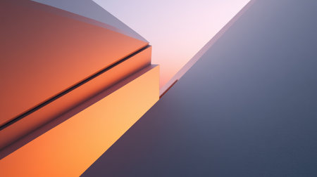 A minimalist image of bold diagonal lines in varying thicknesses and colors, set against a soft gradient background to create a modern artistic look.の素材