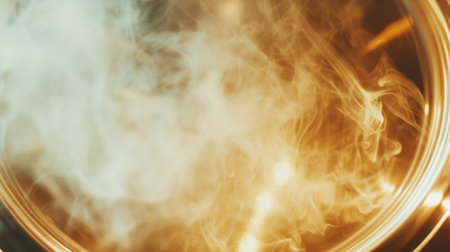 Captivating golden smoke swirls create a dreamy and ethereal atmosphere, perfect for adding a mystical touch to your projects. Ideal for artistic backgrounds.の素材