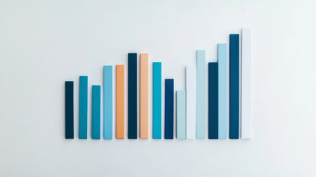 This abstract artwork features a series of vertical bars in varying colors, creating a striking visual of growth and movement. Ideal for modern spaces.の素材