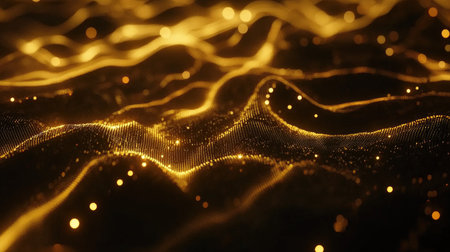Abstract digital grid with interconnected nodes and glowing lights, representing data flow and high-tech communicationsの素材