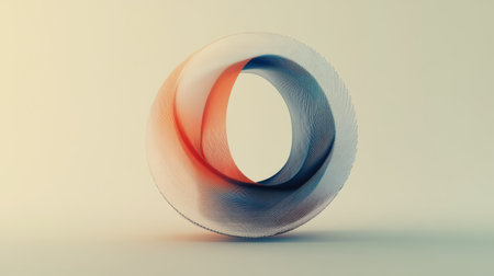 An abstract 3D shape featuring smooth curves and a vibrant gradient. This modern design offers a unique visual that enhances creativity and artistic expression.の素材