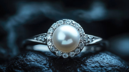 Capture the essence of elegance with this stunning pearl ring, beautifully accented with diamonds, perfect for special occasions or everyday sophistication.の素材