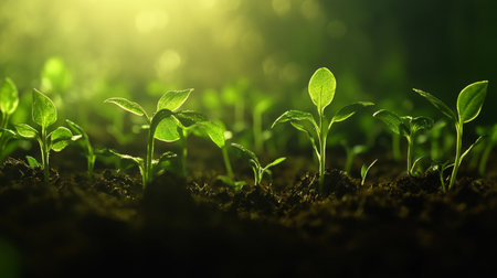 Presentation of plant germination sequence and plant growth concept in the suitable external environment.の素材