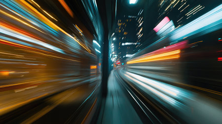 Motion speed lighting in the cityの素材