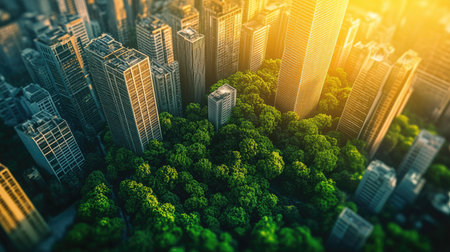 Green city technology shifting towards sustainable alteration concept by clean energy , recycling and zero waste management to reduce pollution generationの素材