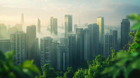 Green city technology shifting towards sustainable alteration concept by clean energy , recycling and zero waste management to reduce pollution generation and achieve ESG goalsの素材