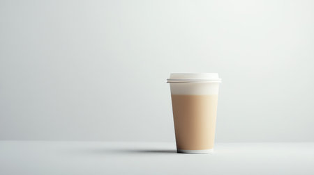 A stylish, minimalist image of a milk tea drink with a simple, elegant cup design, against a plain white background, emphasizing the simplicity and sophistication.の素材