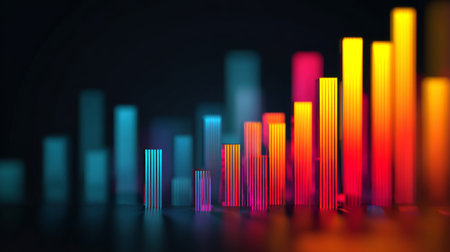 Abstract visualization of audio waveforms showcasing vibrant colors and modern design elements. Ideal for projects focused on music, technology, and creativity.の素材