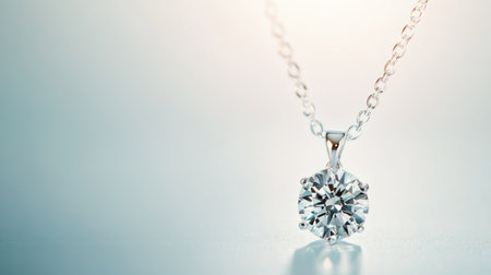 A stunning diamond pendant necklace catches the light beautifully, showcasing its intricate design and luxury. Perfect for special occasions or gifts.の素材