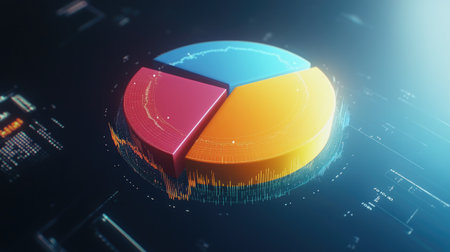 Vibrant chart visualization representing data analysis and business growth. Ideal for presentations, reports, and digital marketing strategies.の素材