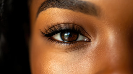 A stunning close-up of a womanの素材