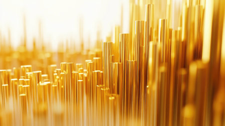 An abstract image featuring shimmering golden stacks against a soft background, creating a warm and luxurious atmosphere. Ideal for various design projects.の素材