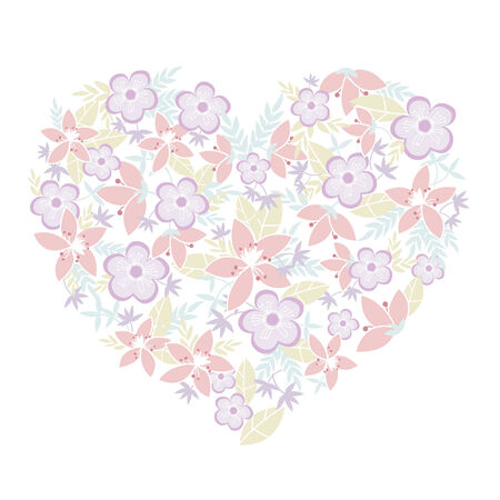 flowers full in heartのイラスト素材