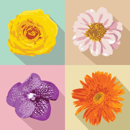 four flowersのイラスト素材
