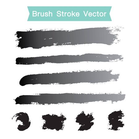 Vector set of grunge brush strokeのイラスト素材