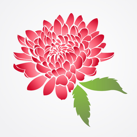 vector of isolated red chinese flowerのイラスト素材