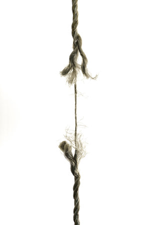 A hanging rope is about to break