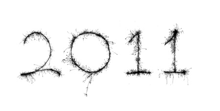 Abstract 2011 created from a sparklerの写真素材