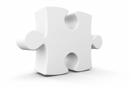3d rendered isolated puzzle piece standing tallの写真素材