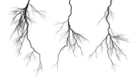 Black lightning isolated on a white background