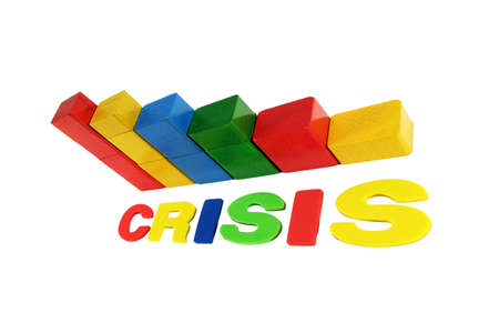 Crisis: colored statistic bars isolated on whiteの写真素材