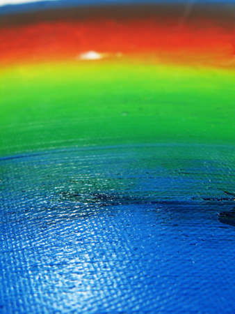 Oil Painted rainbow prospective on canvas.の写真素材