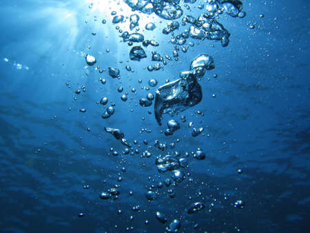 Sun and sea bubbles.の写真素材