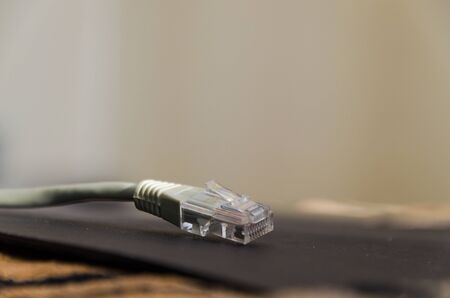 Ethernet Cables Plugged Inの写真素材