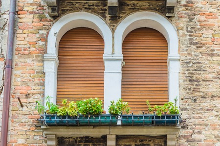 The best windows of Venice in beautiful sunny weatherの写真素材