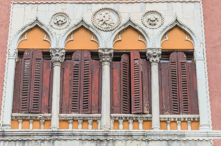 The best windows of Venice in beautiful sunny weatherの写真素材