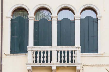 The best windows of Venice in beautiful sunny weatherの写真素材