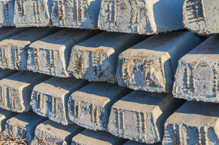 A pile of reinforced concrete sleepers in good quality.