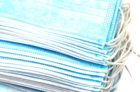 Sterile medical mask on a white background.の写真素材
