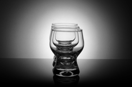 Still life of glass glasses on the light, beautifully furnished.の写真素材