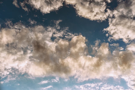 sky with clouds and sun